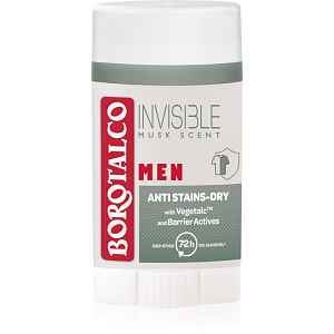 Borotalco MEN Invisible deodorant roll-on proti bílým a žlutým skvrnám pro muže vůně Musk Scent 40 ml