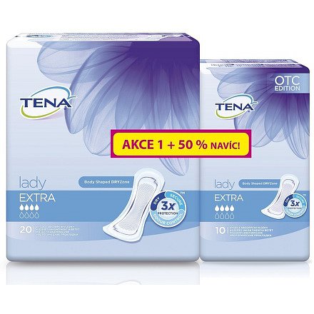 Inkontinenční vložky TENA Lady Extra 20ks + 50% zdarma
