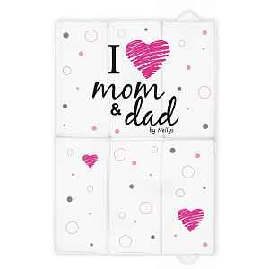 NELLYS Přebalovací podložka měkká I Love, 40 x 60 cm Růžová