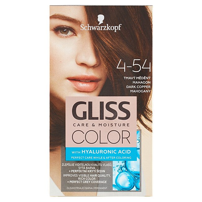 Schwarzkopf	 Permanentní barva na vlasy Gliss Color 4-54 Tmavý měděný mahagon