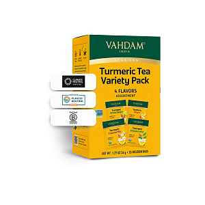 VAHDAM Turmeric tea variety pack bylinný čaj 20 sáčků