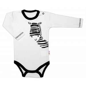 Baby Nellys Body dlouhý rukáv, bílé, Zebra vel.  80