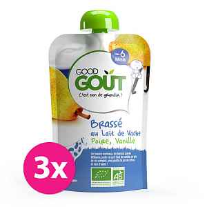 GOOD GOUT BIO Vanilkový jogurt s hruškou 3x90 g