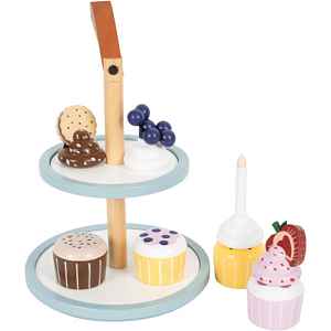 Small foot Tasty Cupcake Display Tray sada hraček ze dřeva 3 y+ 13 ks