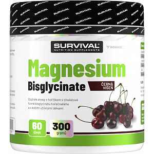 Survival Magnesium Bisglycinate 300 g černá višeň