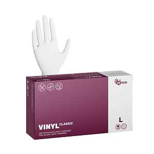 Vinylové pudrované rukavice Espeon Vinyl Classic - 100 ks, bílé, velikost L (100002)