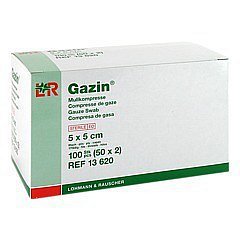 Gáza hydrofil.skl.kompr.ster.Gazin 5x5cm/100ks