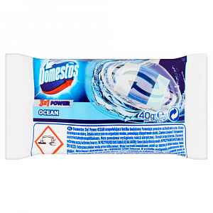 Domestos 3 v 1 toaletní blok, náhradní náplň 40 g, Atlantic