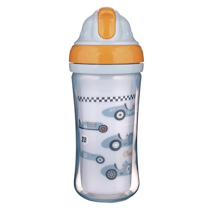 Canpol babies Sportovní láhev se silikonovou slámkou AUTA 260ml