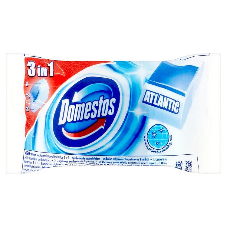 Domestos 3 v 1 toaletní blok, náhradní náplň 40 g, Atlantic