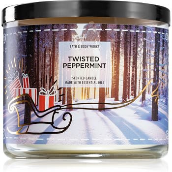 Bath & Body Works Twisted Peppermint vonná svíčka III. 411 g