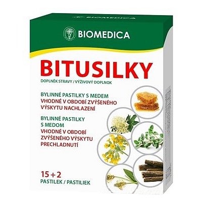 Bitusilky bylinné pastilky s medem 15+2 ks