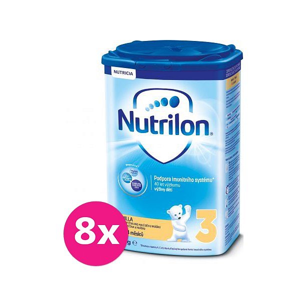 8 x NUTRILON 3 ProNutra s příchutí vanilky (800g) - kojenecké mléko