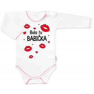 Baby Nellys Body dlouhý rukáv s vtipným textem  Bola tu BABIČKA vel.  86
