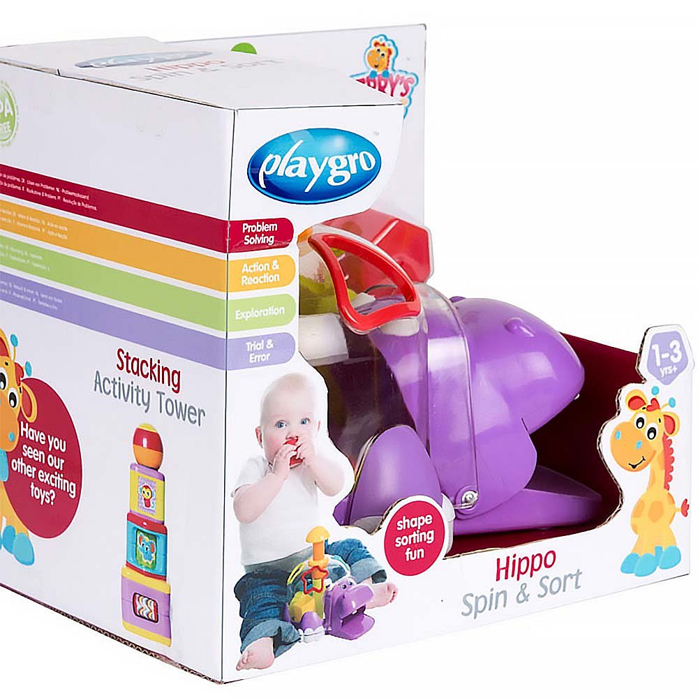 PLAYGRO Otáčivá vkládačka hroch