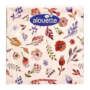 alouette Ubrousky traviny a květiny 33 × 33 cm  20 ks