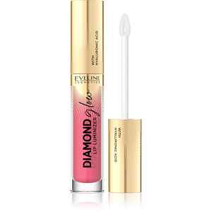 Eveline Cosmetics Diamond Glow třpytivý lesk na rty s kyselinou hyaluronovou odstín 09 Peach Dream 4.5 ml