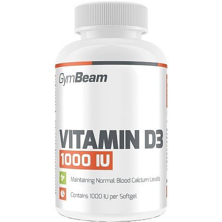 GymBeam Vitamín D3 1000 IU 120 kapslí