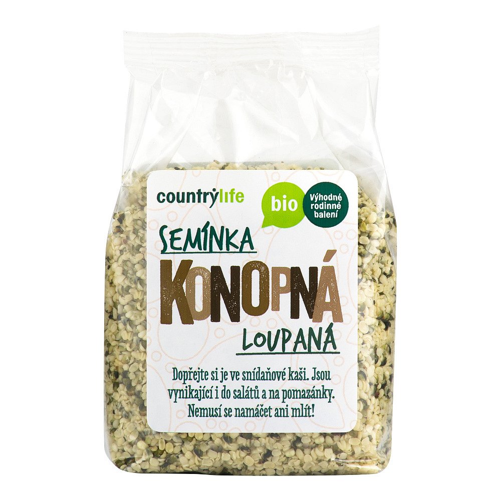 COUNTRY LIFE Konopná semínka loupaná 250 g BIO