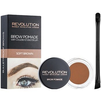 Makeup Revolution Brow Pomade pomáda na obočí odstín Soft Brown 2,5 g