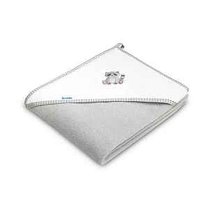 SENSILLO Dětská froté osuška s kapucí 100x100 cm - Jezevec šedý