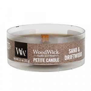 Aromatická malá svíčka s dřevěným knotem Sand & Driftwood 31 g
