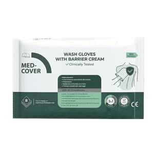 MED-COVER Wash Gloves with Barrier Cream 8ks Mycí rukavice s ochranným krémem