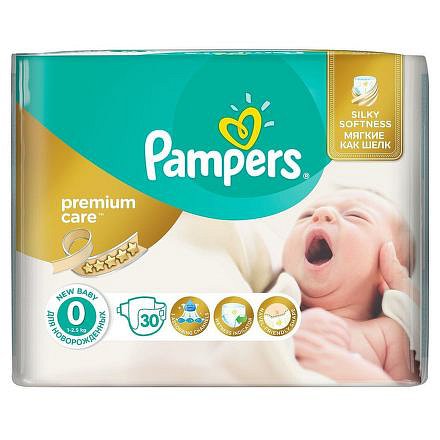 PAMPERS PREMIUM CARE 0 NEWBORN do 2,5kg dětské pleny 30ks