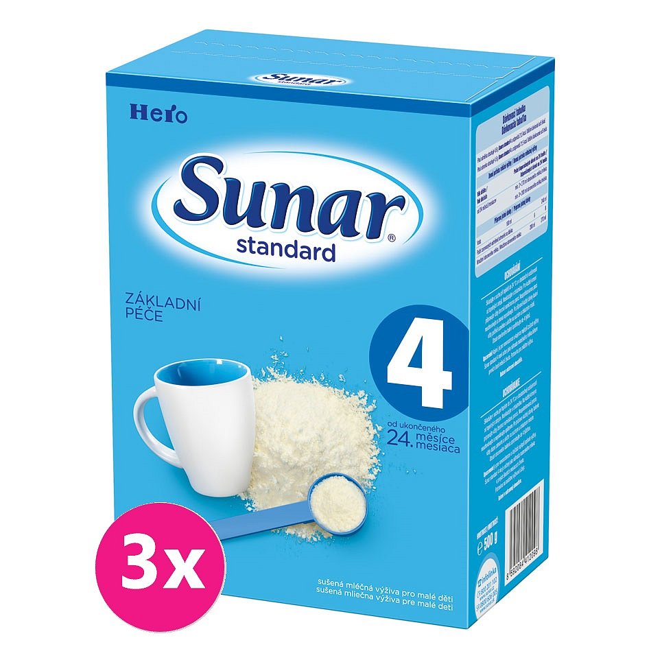 3x SUNAR Standard 4 (500g) – kojenecké mléko