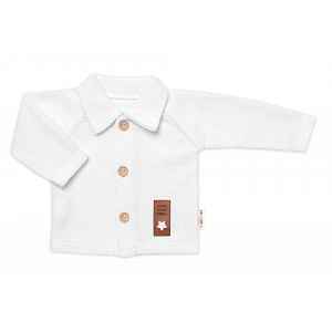 Baby Nellys Pletený svetřík s knoflíčky Boy, bílý,74