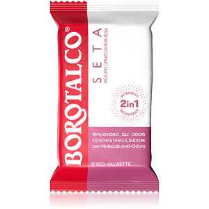 Borotalco Soft Talc & Pink Flower Deo Wipes osvěžující vlhčené ubrousky na nohy, tělo a podpaží 12 ks