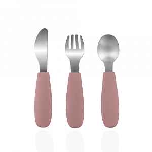 Zopa Silikonový dětský příbor, Old Pink 3