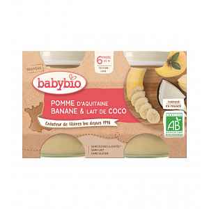 BABYBIO Jablko banán s kokosovým mlékem 2 x 130 g