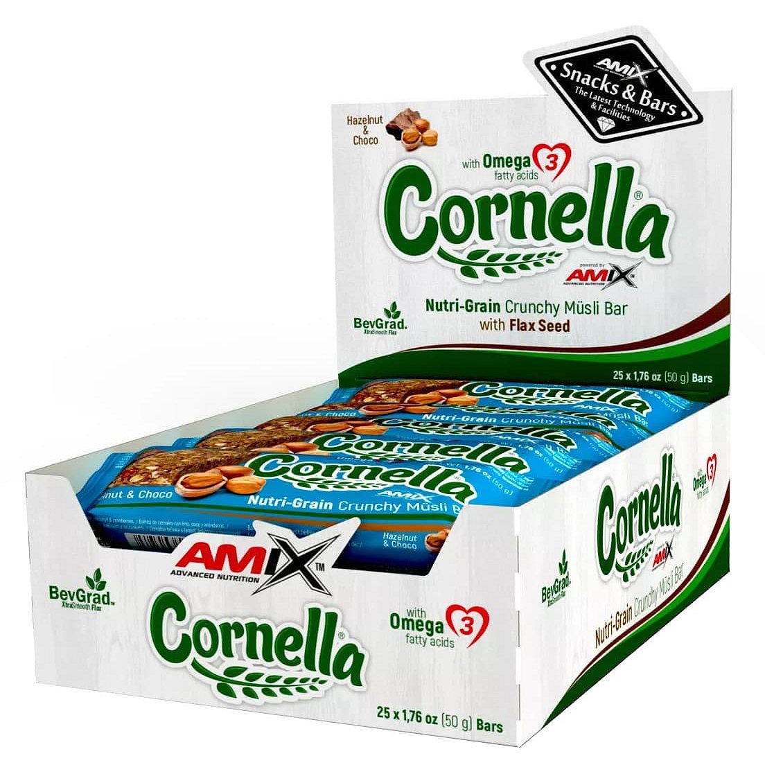 Amix Cornella bar, Lískový ořech-Čokoláda 25x50g