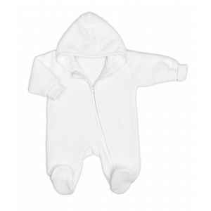 Baby Nellys Pletený overal s kapucí, CUTE - bílý, vel. 62