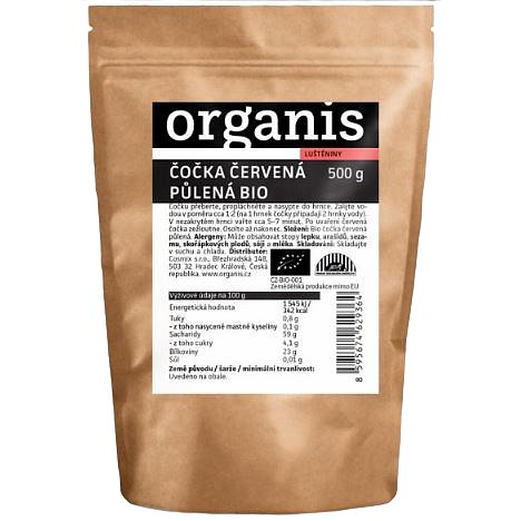 Organis Čočka červená půlená BIO 500g