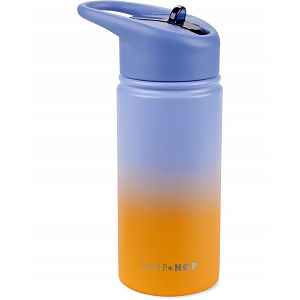 SKIP HOP Láhev s brčkem nerezová Wander - ombré blue, 450ml
