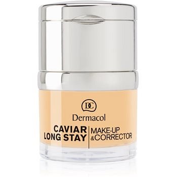 Dermacol Caviar Long Stay dlouhotrvající make-up s výtažky z kaviáru a zdokonalující korektor odstín 1,5 Sand 30 ml