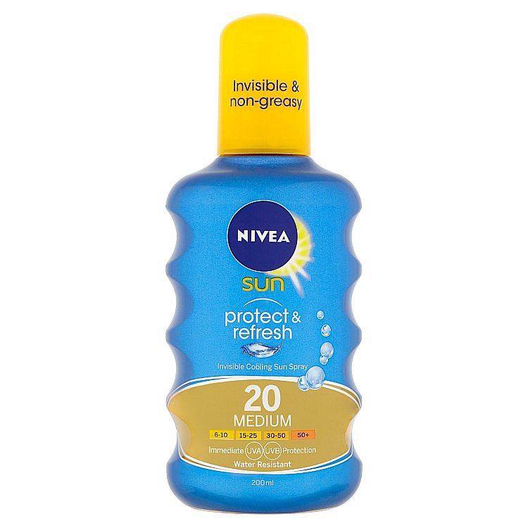 Nivea Sun Protect & Refresh neviditelný sprej na opalování OF 20  200 ml