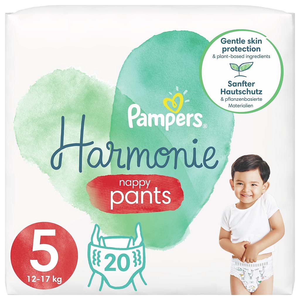 PAMPERS Pants Harmonie Plenkové Kalhotky Velikost 5, 20 ks, 12-17 kg