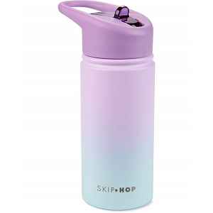 SKIP HOP Láhev s brčkem nerezová Wander - ombré purple, 450ml