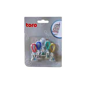 Toro skřipce na utěrky   5 ks 5x1,5cm guma,kov assort