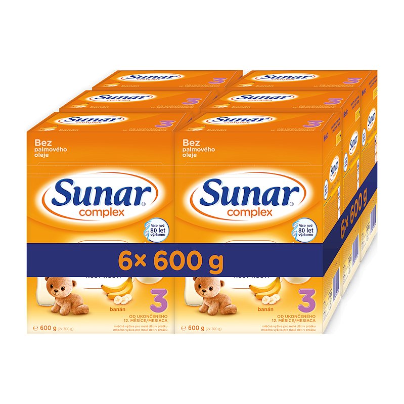 6x SUNAR Complex 3 banán, 600 g