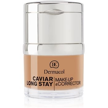 Dermacol Caviar Long Stay dlouhotrvající make-up s výtažky z kaviáru a zdokonalující korektor odstín 5,0 Cappuccino 30 ml