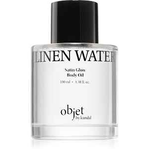 KUNDAL Objet Satin Glow Body Oil pečující tělový olej pro intenzivní hydrataci s vůní Linen Water 100 ml