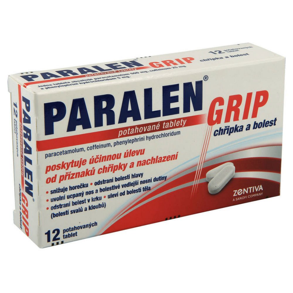PARALEN GRIP Chřipka a bolest 500 mg 12 potahovaných tablet