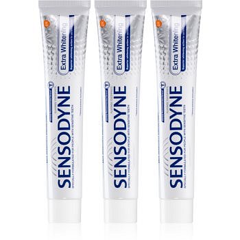 Sensodyne Extra Whitening bělicí zubní pasta s fluoridem pro citlivé zuby 3x75 ml