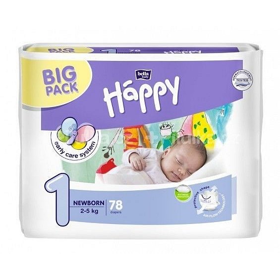 Happy Newborn dětské pleny 78ks - II.jakost