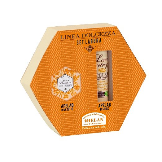 HELAN Dolcezza Apelab Sada péče o rty s medem a propolisem Tyčinka na rty hydratační 4,5ml + Krém na rty reparační 13ml