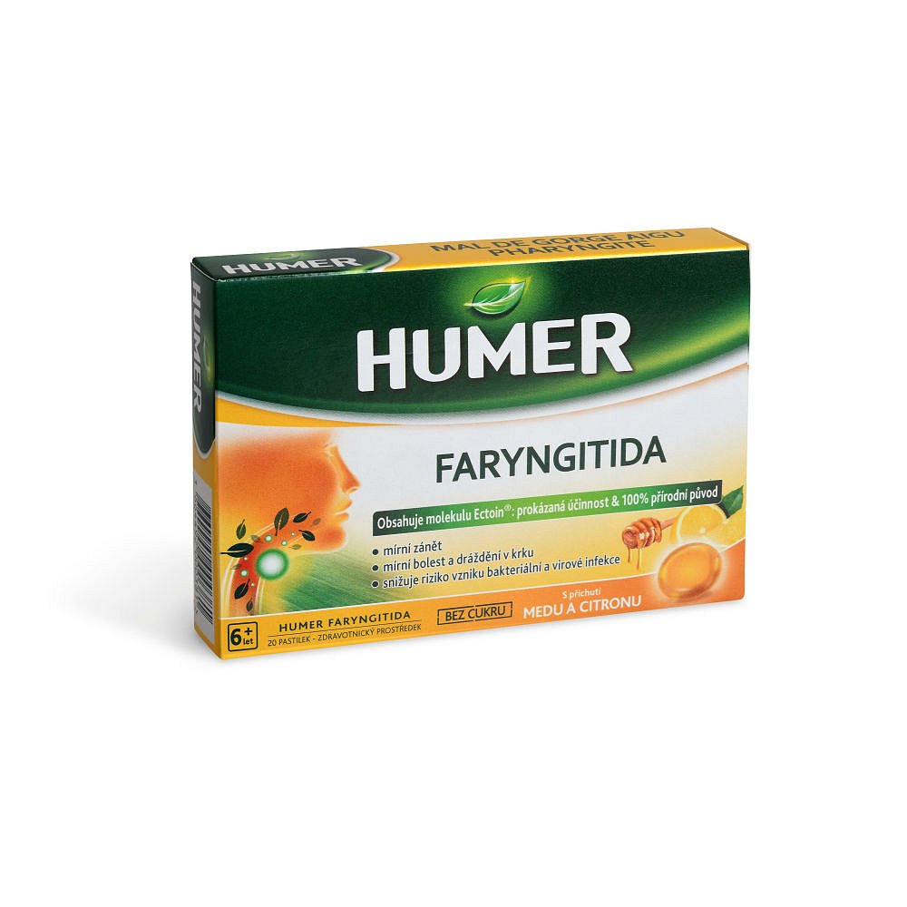 HUMER Faryngitida med a citron 20 pastilek